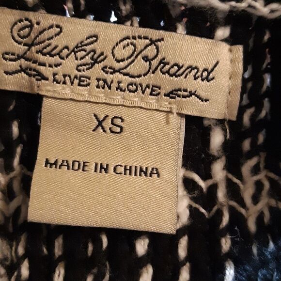 Lucky Brand black And White Stripe‎ Long Sleeve Full Zip Blazer Sz XS - Picture 6 of 6